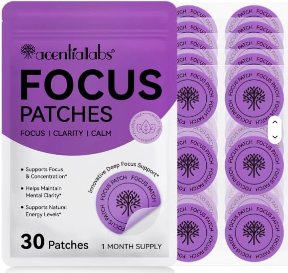 Acential Labs Focus Patches | 30 Transdermal Focus & Mental Clarity Patches
