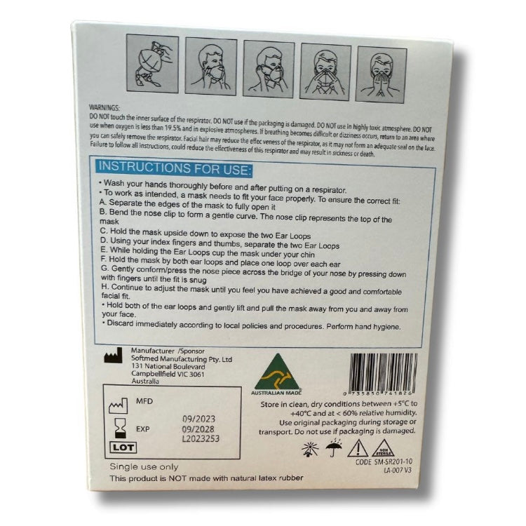 Softmed N95 Respirator White 10 pack N95 Masks