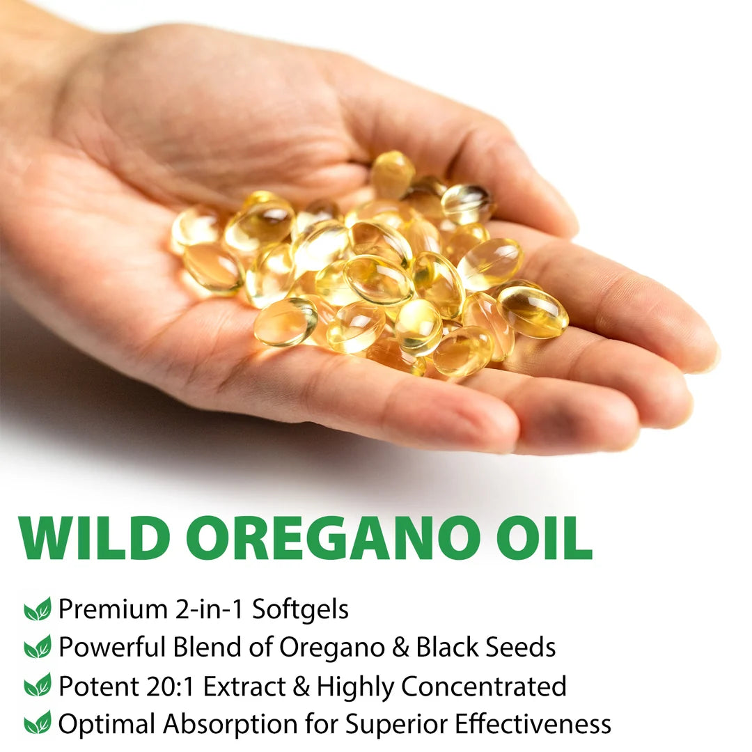 Acentiallabs Wild Oregano Oil with Black Seed Oil – 6000mg – 120 Softgels