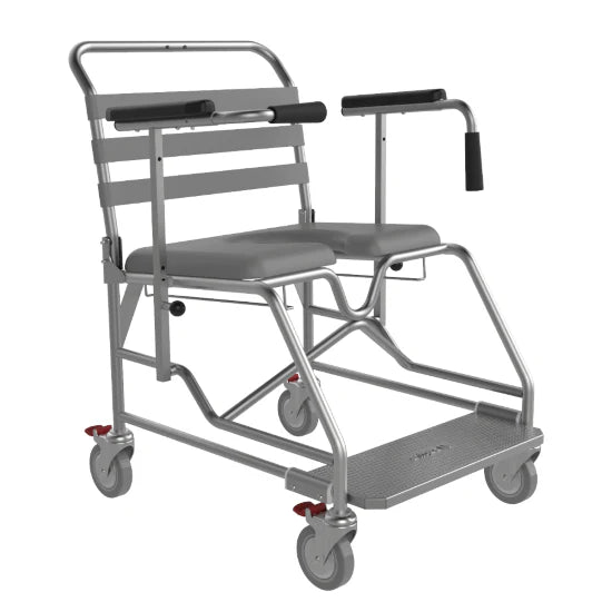 ASPIRE Attendant Propelled Commode - Swing Away Footrests - 600 mm Wide