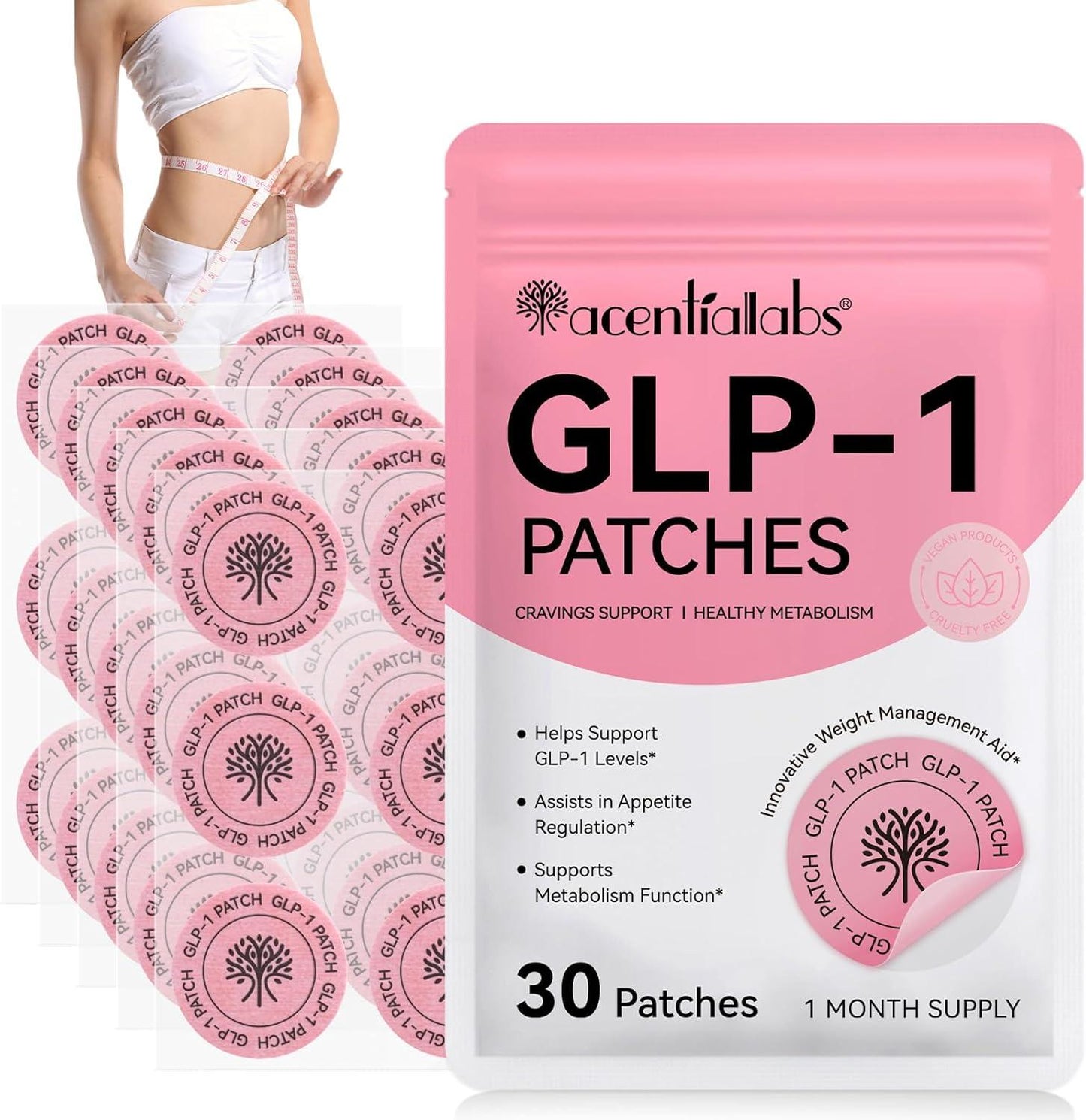 AcentialLabs GLP-1 Support Patches – 30 Pack