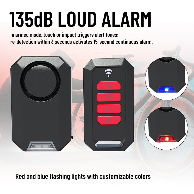 IPX5 Waterproof Bike Alarm – 135dB Anti-Theft Protection