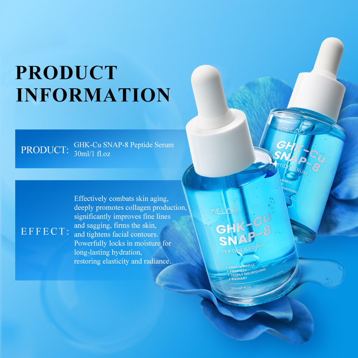 GHK-Cu + SNAP-8 Peptide Firming & Hydrating Facial Serum – 30ml