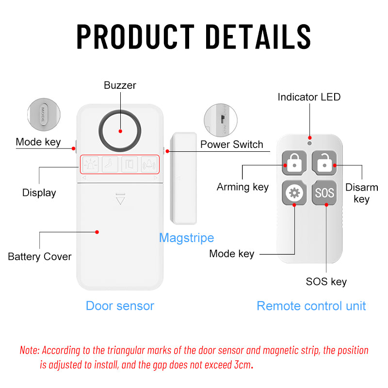 130 dB Door & Window Remote Control Smart Alarm