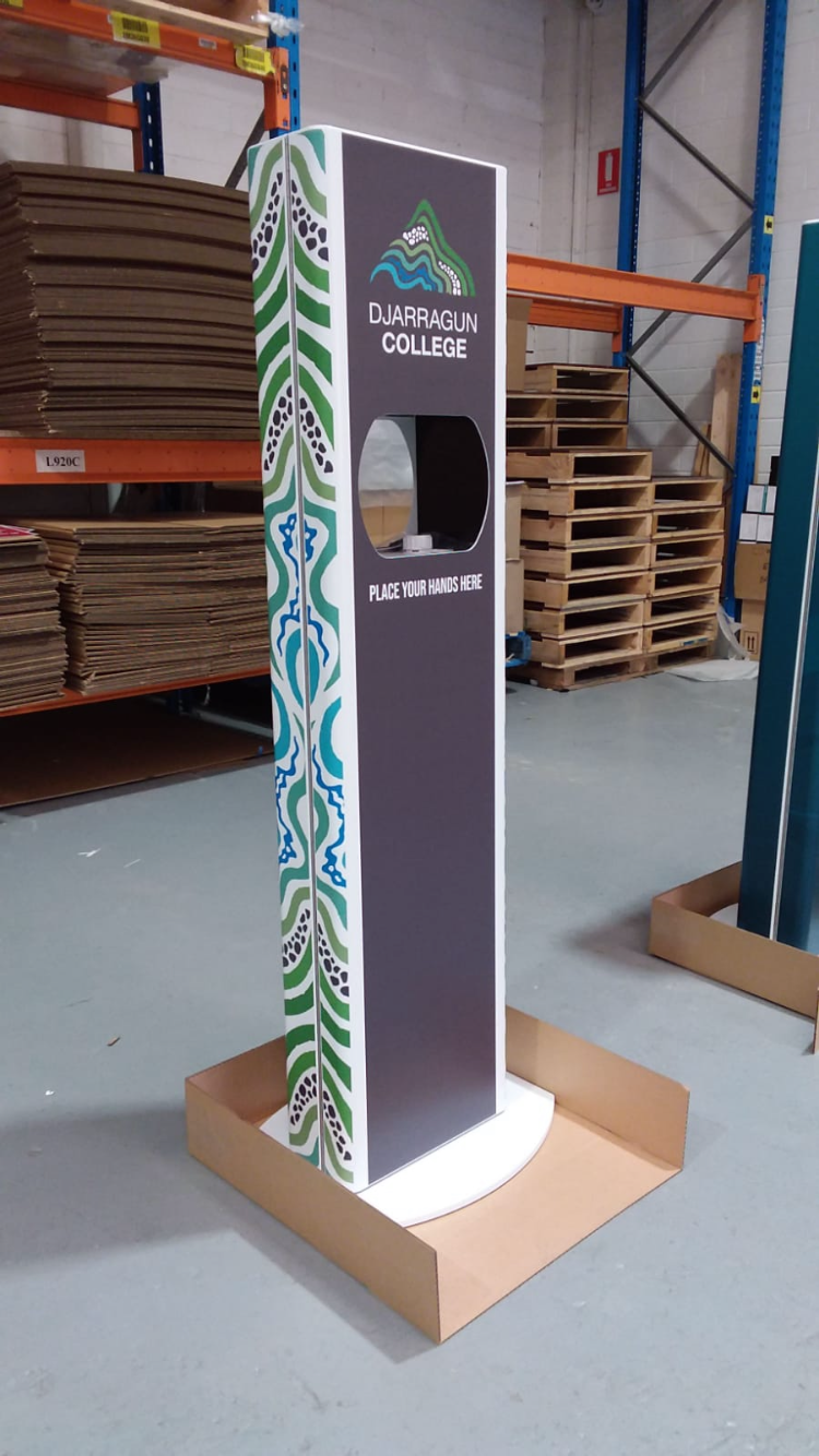 The Hand Sanitiser Station Range- including Logo Wrap. Delivery charges apply