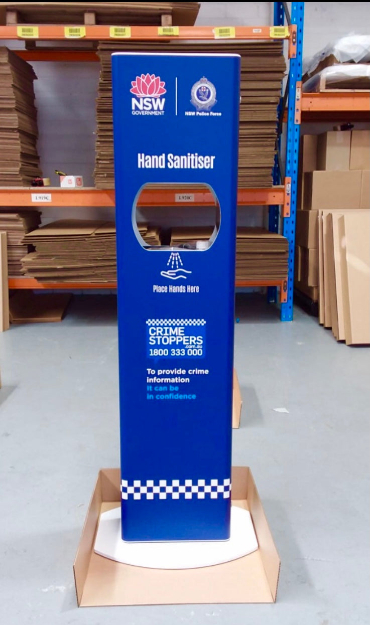 The Hand Sanitiser Station Range- including Logo Wrap. Delivery charges apply