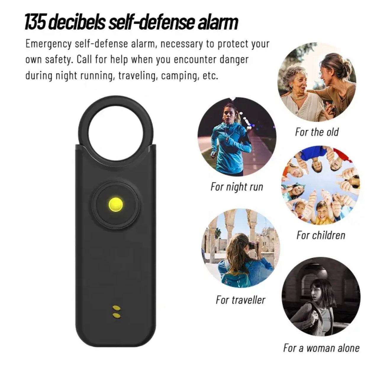 Oz Medical Personal Safety Alarm with LED Light.