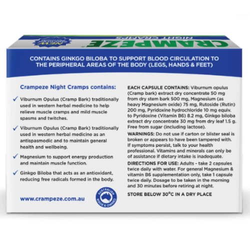 Crampeze Night Cramps 30 Capsules