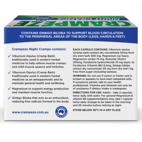 Crampeze Night Cramps 60 Capsules