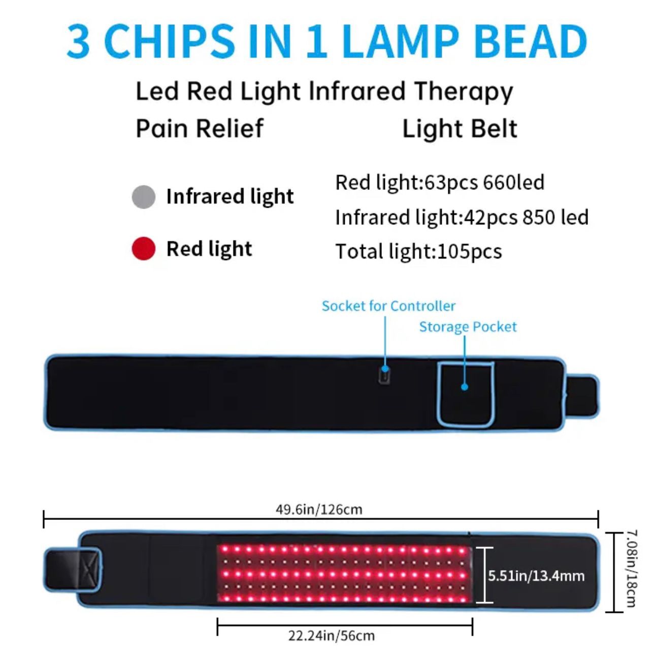 Red LED Light Therapy Slimming Belt - Full-Body Healing & Recovery - NEW
