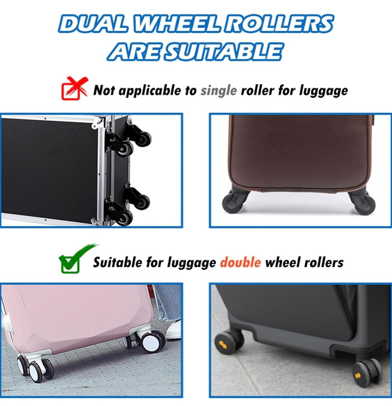 8 PCS Silicone Wheel Protector Covers for 8-Spinner Wheel, Wheel covers for Rolling Suitcases, Office Chairs