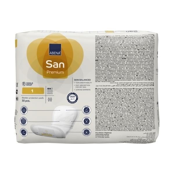 Abena San Premium 1 Pads Unisex 10x22cm 2 Drops 200ml SA9253 SA1000021301