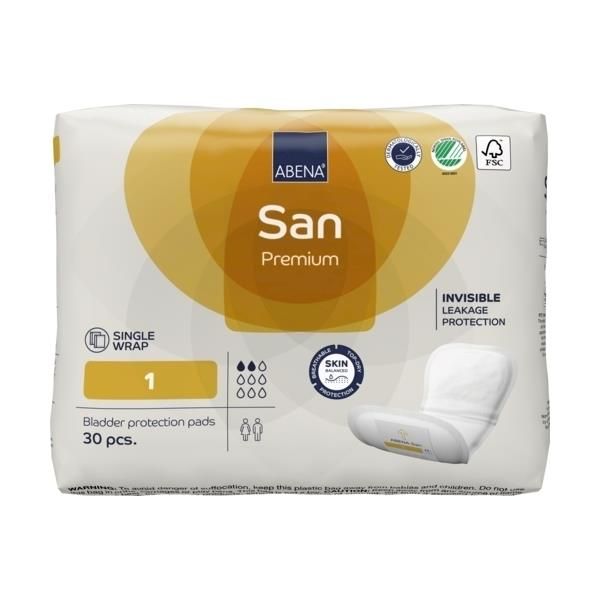 Abena San Premium 1 Pads Unisex 10x22cm 2 Drops 200ml SA9253 SA1000021301