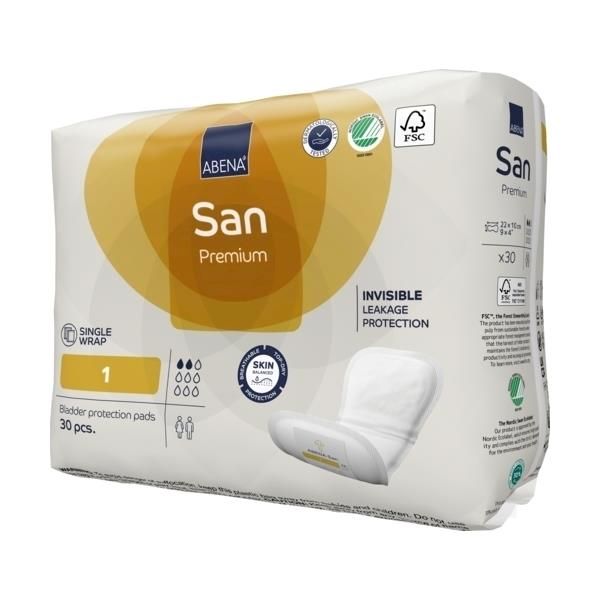 Abena San Premium 1 Pads Unisex 10x22cm 2 Drops 200ml SA9253 SA1000021301