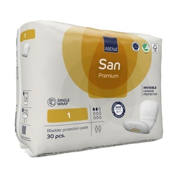 Abena San Premium 1 Pads Unisex 10x22cm 2 Drops 200ml SA9253 SA1000021301