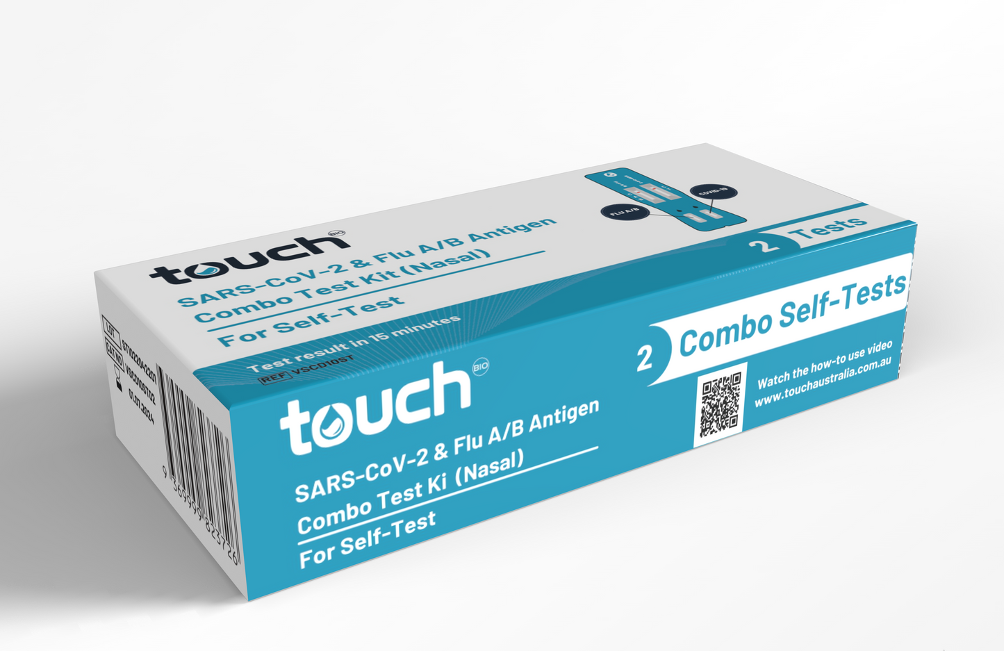 Touch Bio Combo Covid-19 & Flu A/B Rapid Antigen Test | 2 Test Kit