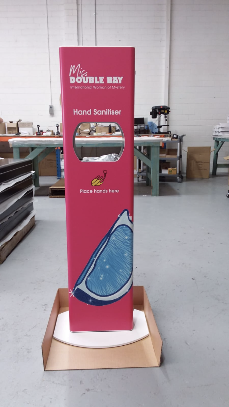 The Hand Sanitiser Station Range- including Logo Wrap. Delivery charges apply