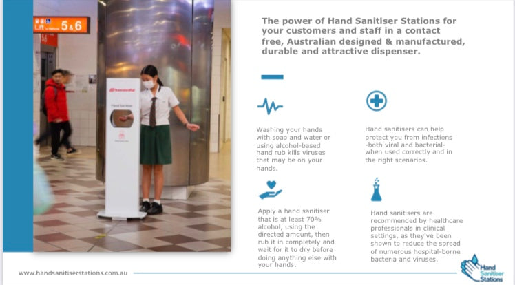 Commercial Free Standing Hand Sanitiser Stations