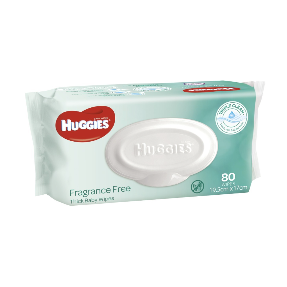 Fragrance Free Huggies Baby Wipes 80 Pack