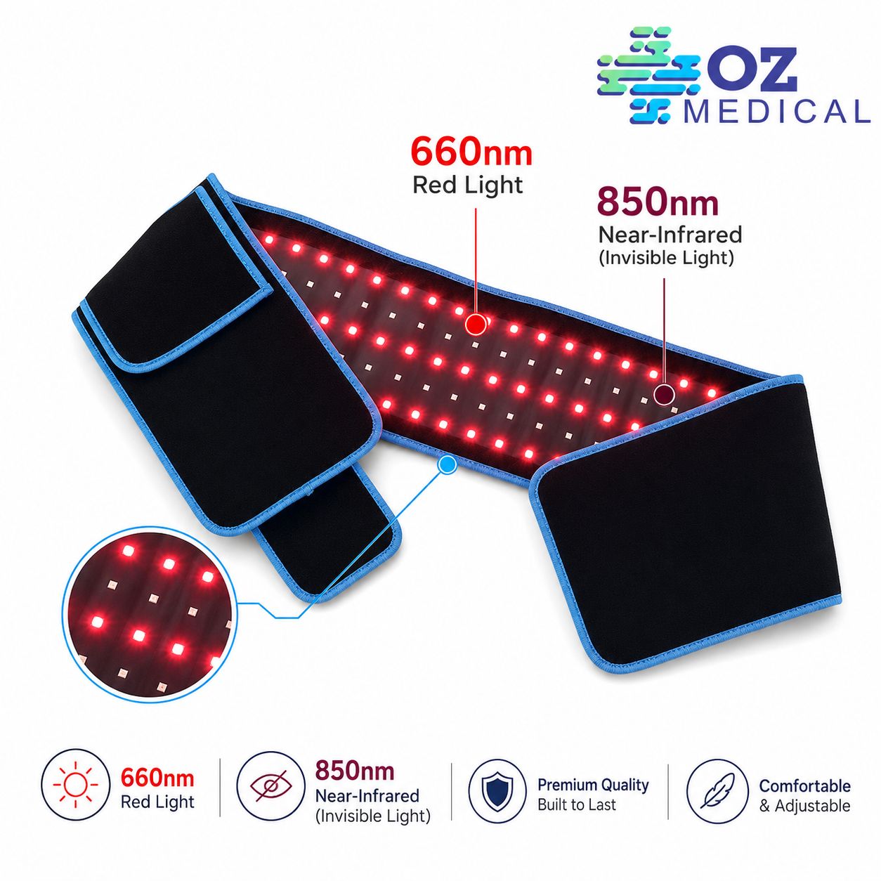 Red Light Therapy Slimming Belt - Full-Body Healing & Recovery - 660nm & 850nm wavelengths