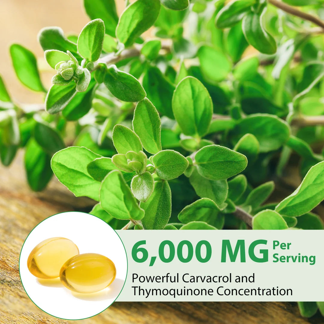 Acentiallabs Wild Oregano Oil with Black Seed Oil – 6000mg – 120 Softgels