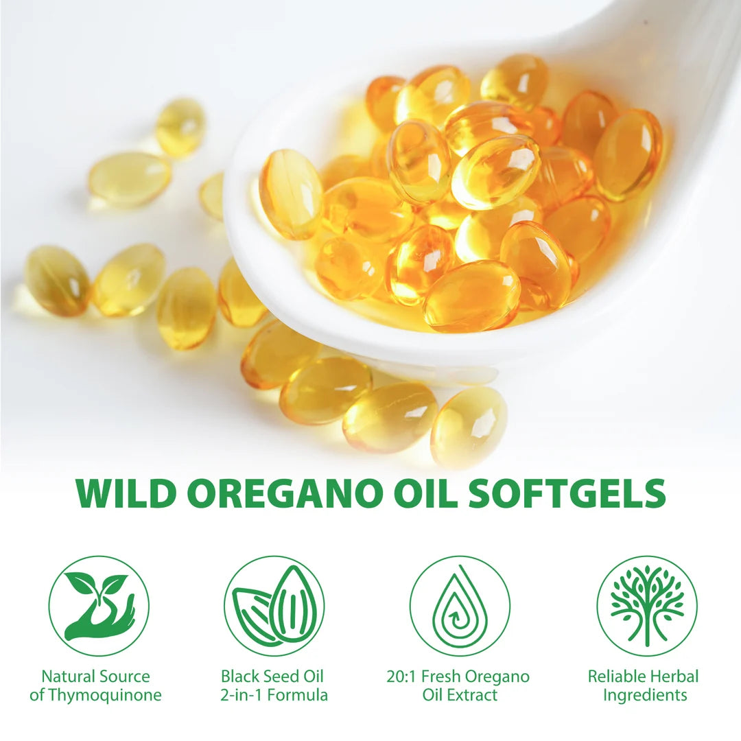 Acentiallabs Wild Oregano Oil with Black Seed Oil – 6000mg – 120 Softgels
