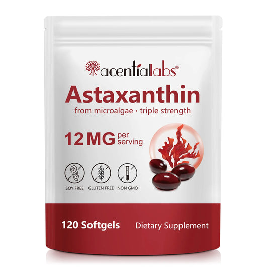 Acentiallabs Astaxanthin 12mg Triple Strength – 120 Softgels
