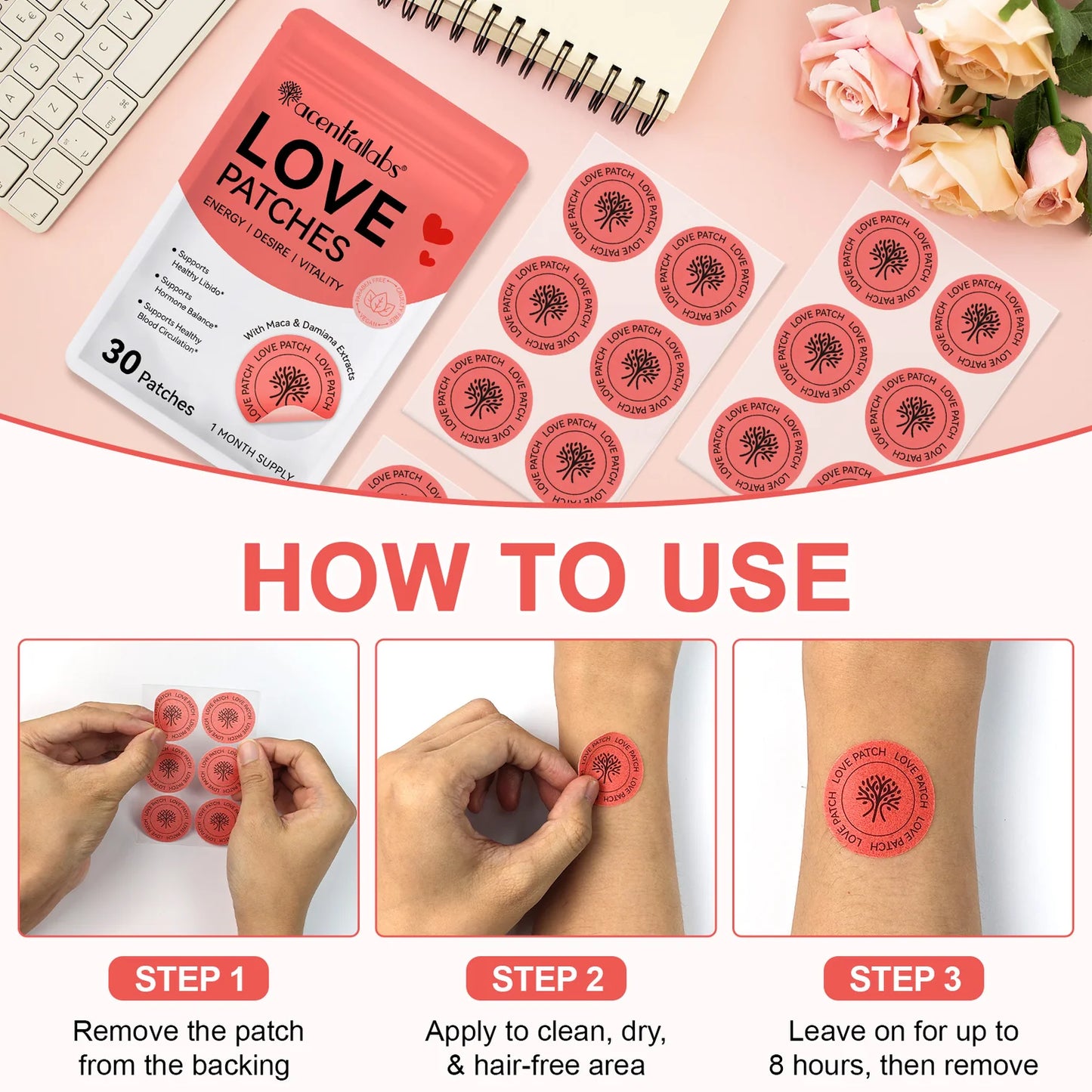 Acentialabs Love Patches – Energy, Desire & Vitality