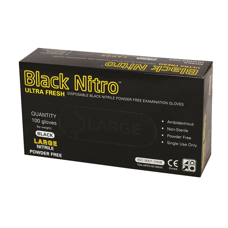 Black Examination NITRILE Gloves