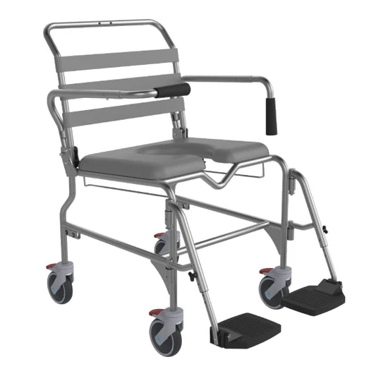 ASPIRE Attendant Propelled Commode - Swing Away Footrests - 530 mm Wide