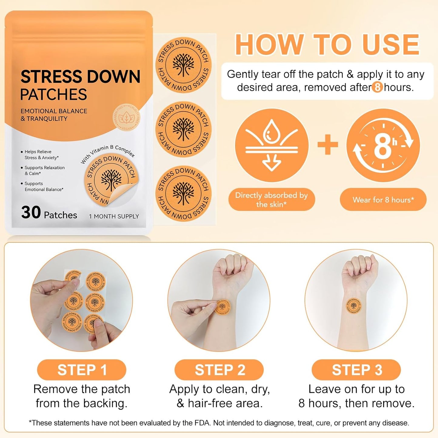 Stress Down Patches – Botanical Mood & Relaxation Support