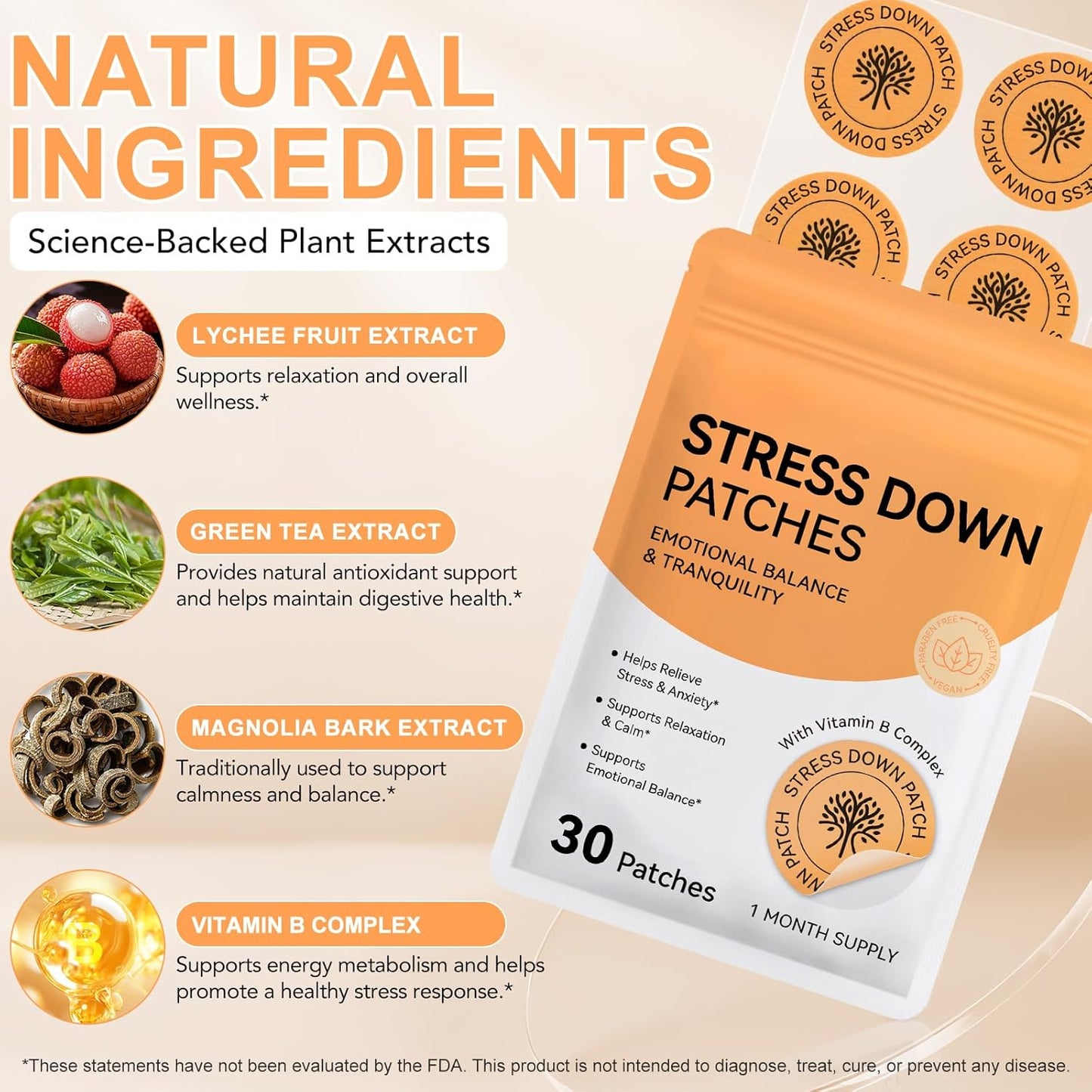 Stress Down Patches – Botanical Mood & Relaxation Support