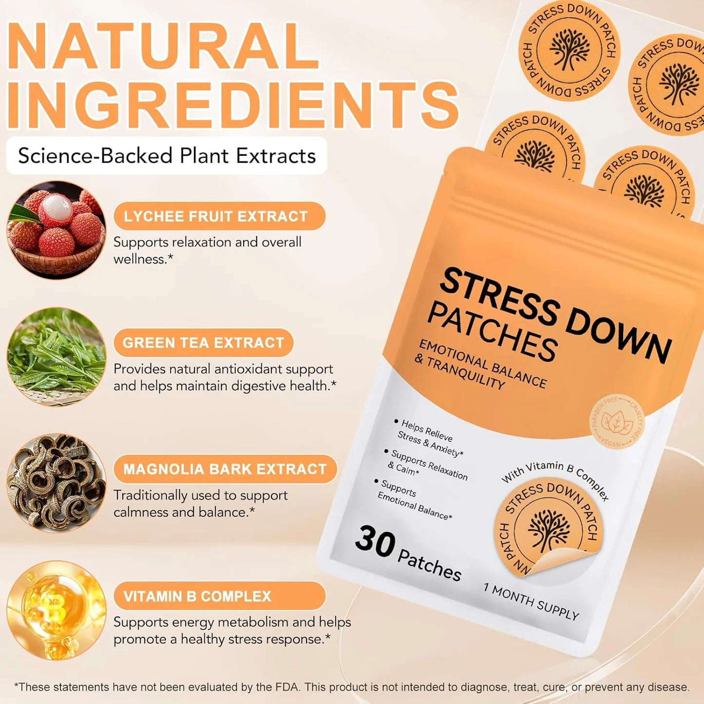AcentialLabs Stress Down Patches – 30 Pack