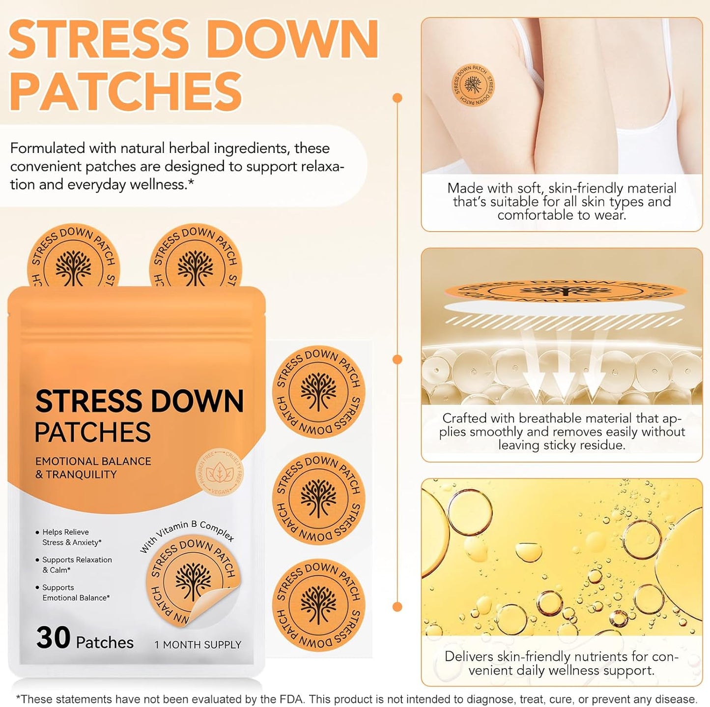 Stress Down Patches – Botanical Mood & Relaxation Support