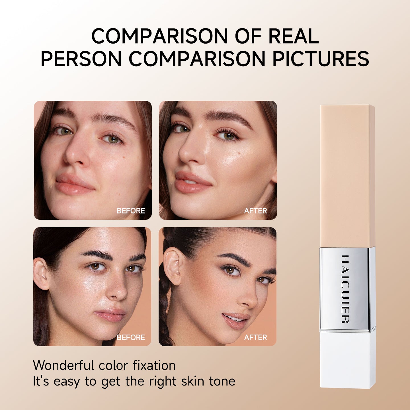 HAICUIER Colour-Changing Foundation Stick | Waterproof Korean Makeup