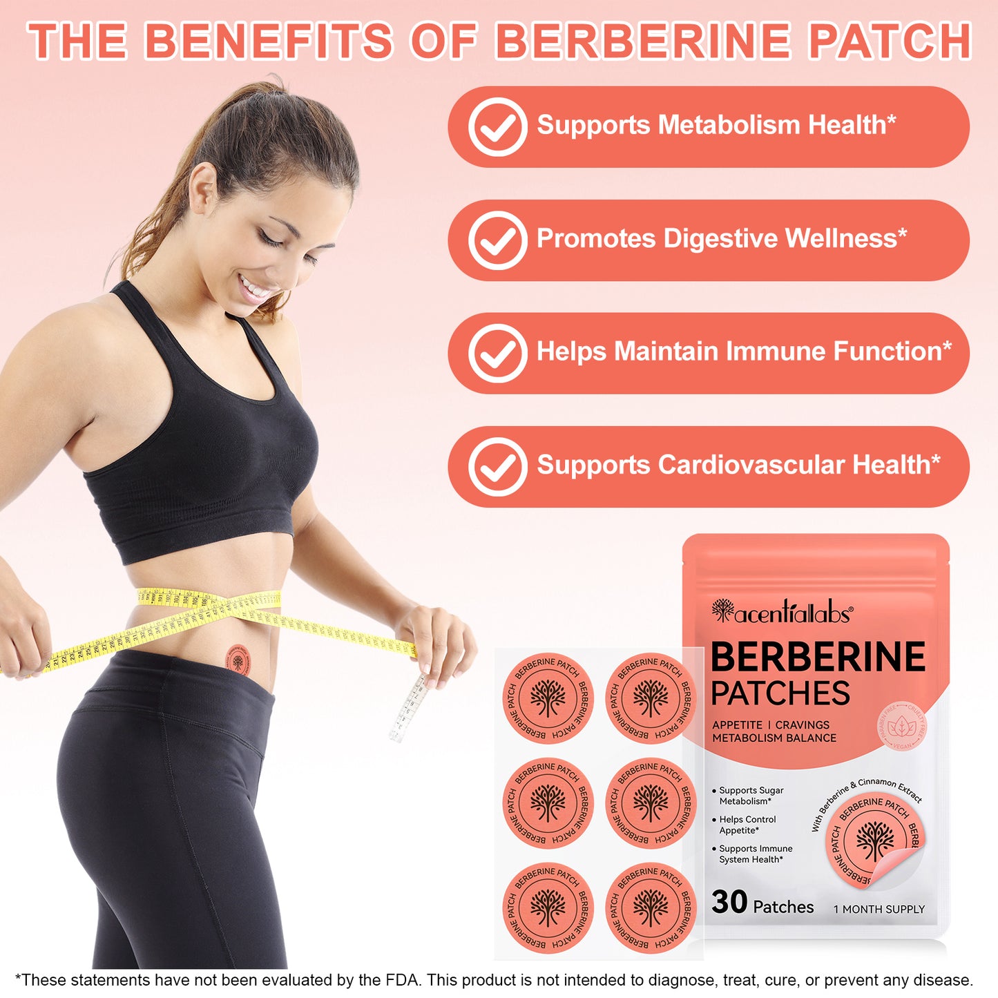 Acentialabs Berberine Patches | Appetite, Cravings & Metabolism Support