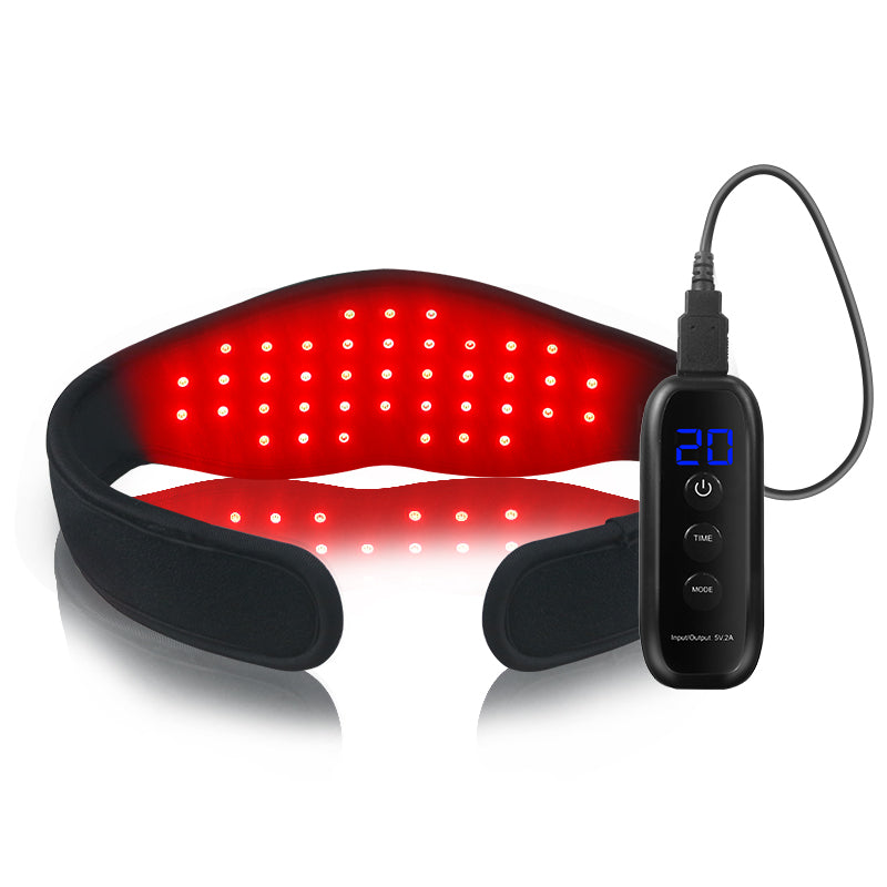 Rechargeable Red & Near-Infrared Light Therapy Wrap – Neck, Jaw & Body,  660nm red light, 850nm near-infrared light