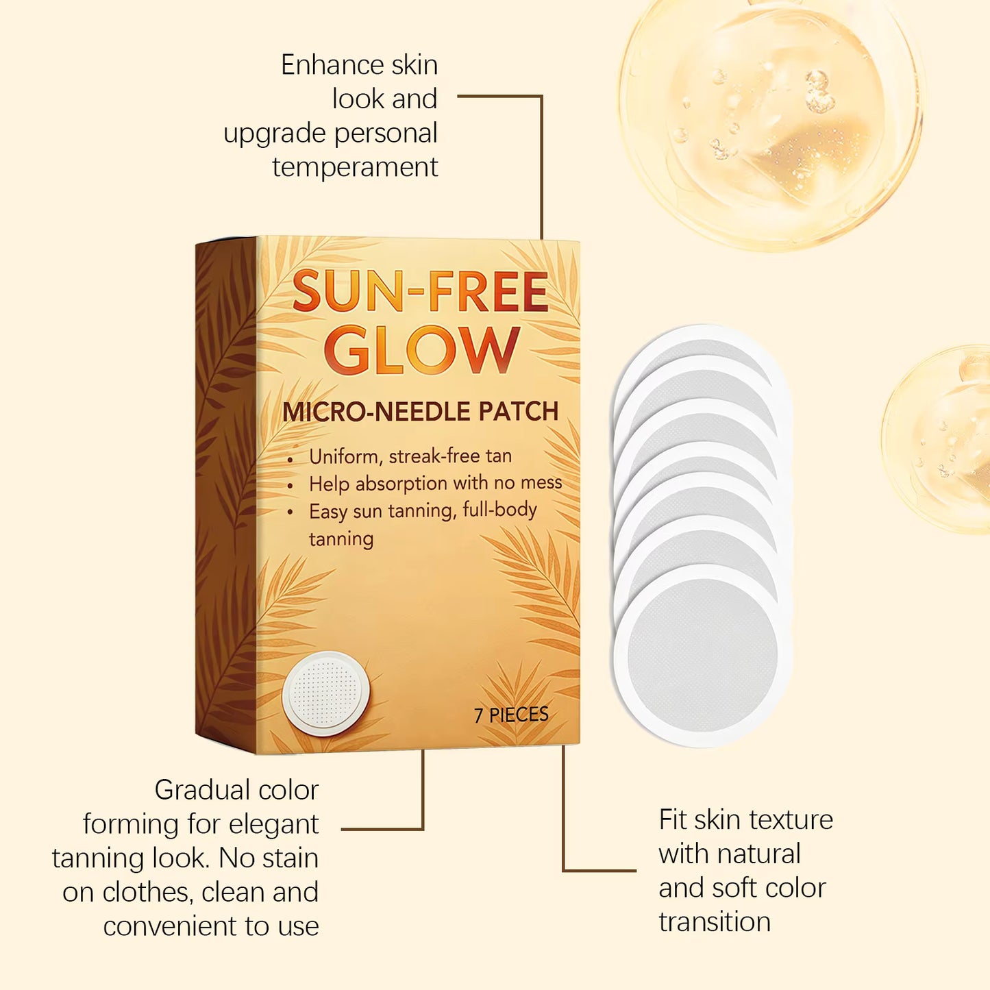 Sun-Free Glow™ Micro-Needle Self-Tanning Patches (7 Pack)