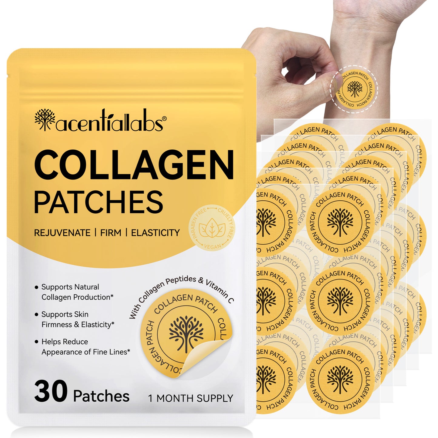 Acentialabs Collagen Patches | Skin Firming, Elasticity & Anti-Ageing Support