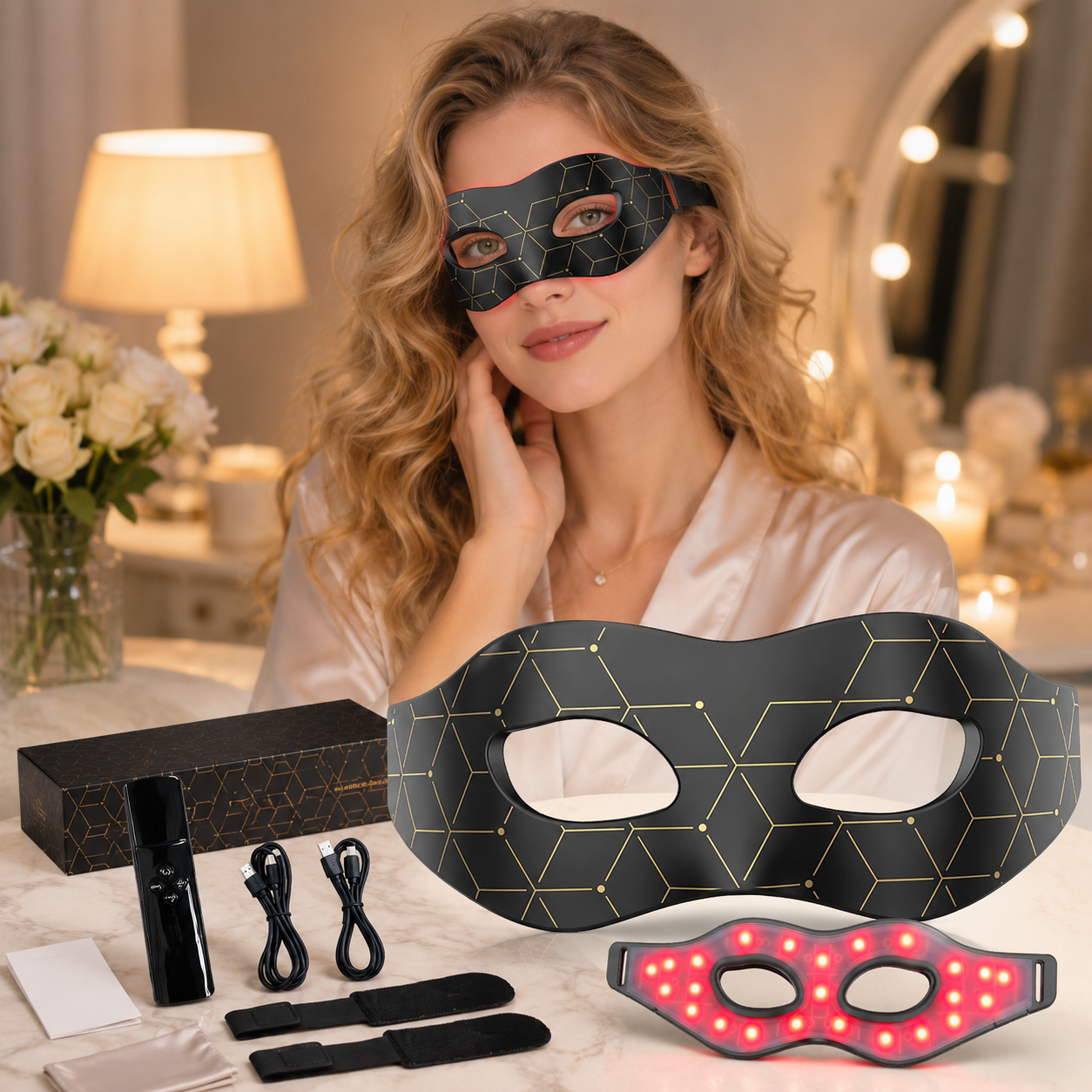 7-Colour LED Photon Eye Beauty Mask – Red Light Therapy Eye Mask