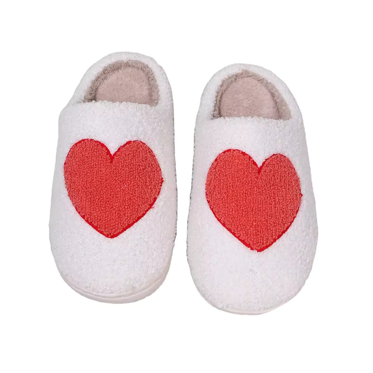 Heart Slippers With Rubber Sole