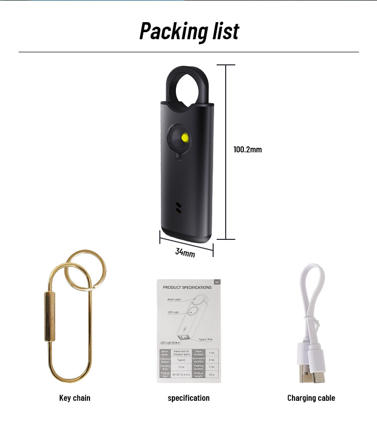 2025's Ultimate Personal Safety Alarm – 135dB Rechargeable Keychain Siren