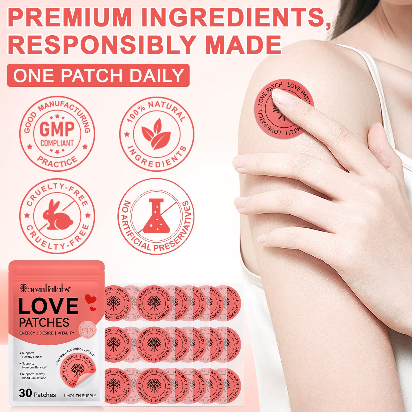 Acentialabs Love Patches – Energy, Desire & Vitality