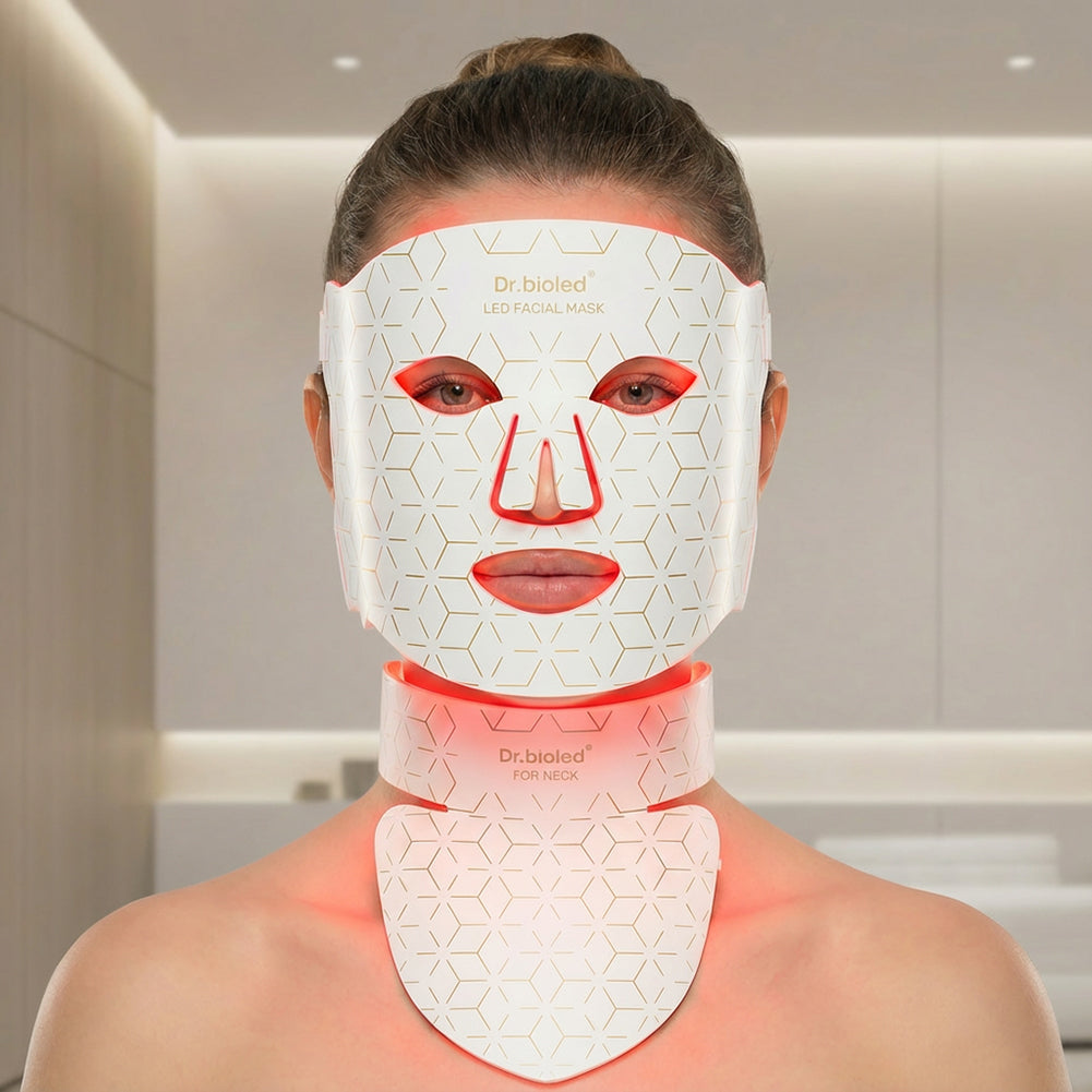 LED Red Light Therapy Face & Neck Mask Australia | Near Infrared Silicone LED Facial Mask for Wrinkles, Acne & Skin Rejuvenation