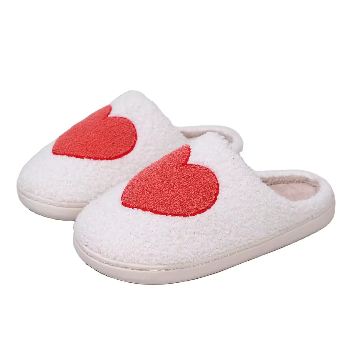 Heart Slippers With Rubber Sole