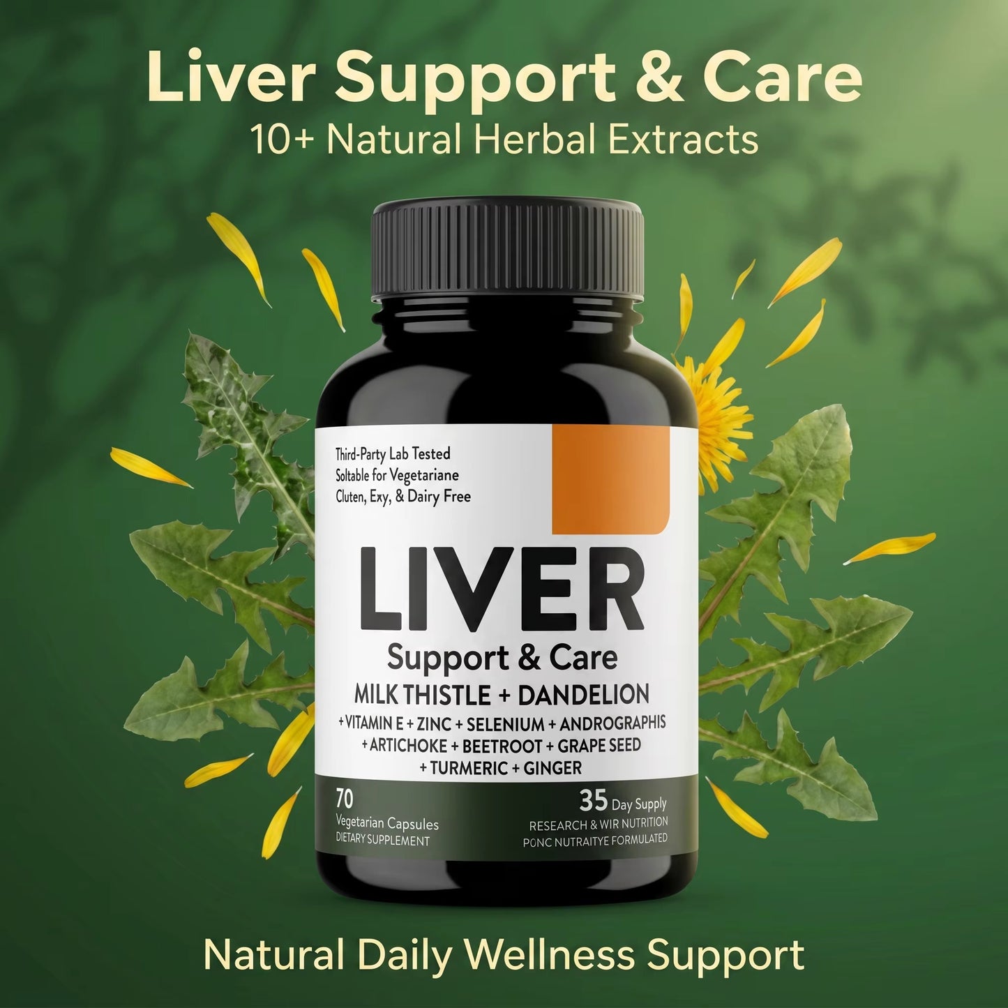 Liver Cleanse & Detox Supplement – Milk Thistle, Dandelion, Berberine, Turmeric & Ginger – 70 Capsules