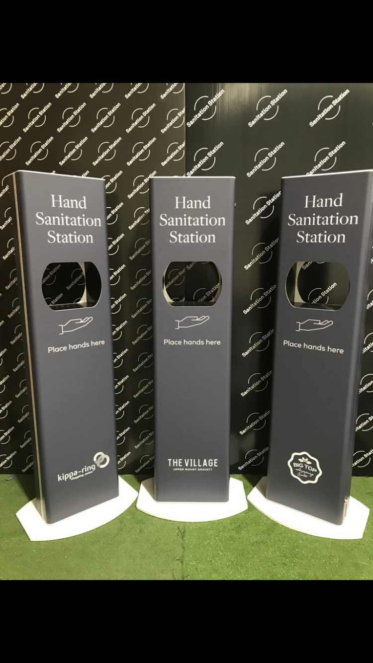 The Hand Sanitiser Station Range- including Logo Wrap. Delivery charges apply