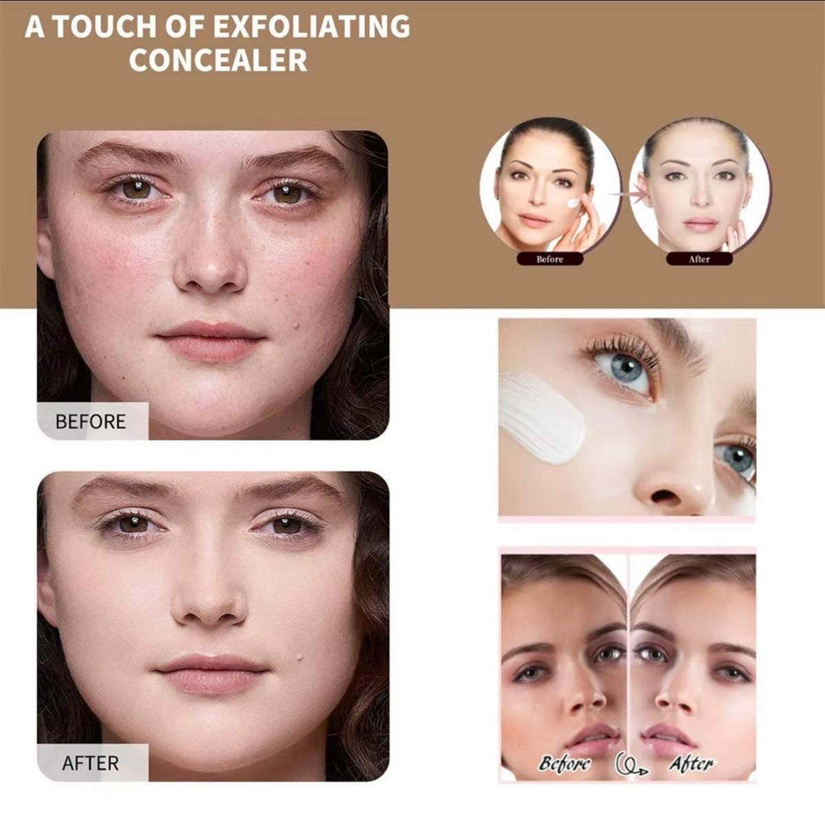 Moisturizing Liquid Foundation Skin Tint Foundation - 4-in-1 Color-Changing Concealer  – 30g