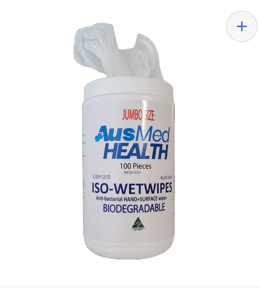 Anti-Bacterial Hand and Surface Wipes | Biodegradable (100 X-Large Wipes)