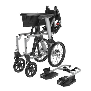 Aspire SOCIALITE Folding Wheelchair - Attendant Propelled - Silver